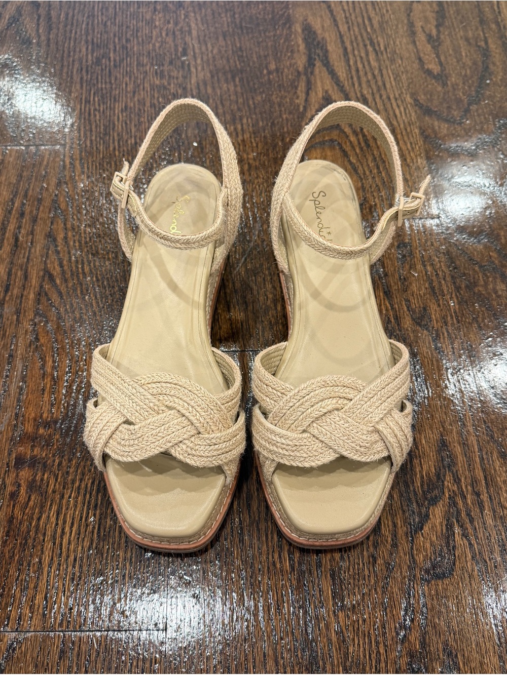Splendid Tan Braided Wedge Sandals Size 10